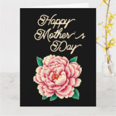 Vintag Pink Peony Blume Black Happy Mother Day Karte (Gelbe Blume)