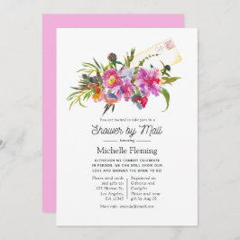 Vintag Pink Peonys Brautparty mit floralen Gefilde Einladung