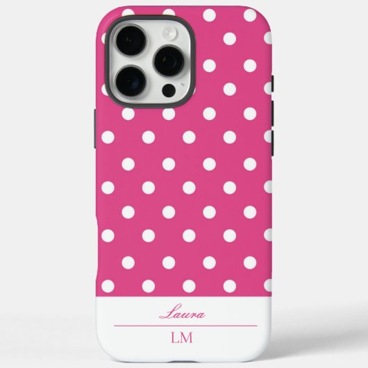 Vintag Pink Polka Dot Case-Mate iPhone Hülle (Rückseite)