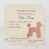 Vintag Pink Poodle Silhouette Kindereinladung Einladung (Vorne/Hinten)