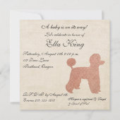 Vintag Pink Poodle Silhouette Kindereinladung Einladung (Vorderseite)