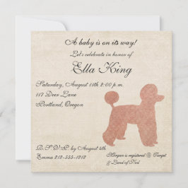 Vintag Pink Poodle Silhouette Kindereinladung Einladung