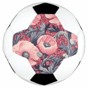 Vintag Pink Poppies floral Fußball