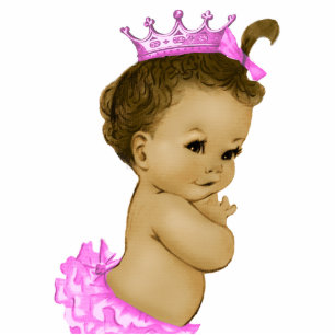Vintag Pink Princess Baby Girl Dusche Freistehende Fotoskulptur
