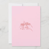 Vintag Pink Retro Gezeichnet Funky Birthday Party Einladung (Rückseite)