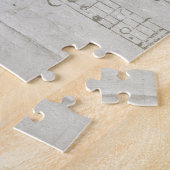 Vintag Pink Rose & Typografie Ephemera Puzzle (Seite)