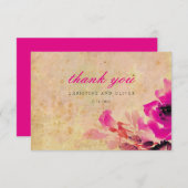 Vintag Pink Rose Wedding Dankeschön Karte (Vorne/Hinten)