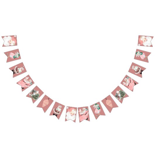 Vintag Pink + Rose Weihnachtsbanner Wimpelkette (Alle)