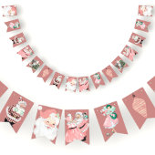 Vintag Pink + Rose Weihnachtsbanner Wimpelkette