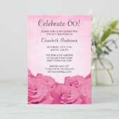Vintag Pink Roses 60. Geburtstagsparty Einladung (Stehend Vorderseite)