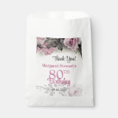 Vintag Pink Roses 80. Geburtstag Geschenktütchen (Vorderseite)