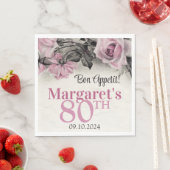 Vintag Pink Roses 80. Geburtstag Serviette (Beispiel)