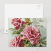 Vintag Pink Roses Bouquet Postkarte (Vorne/Hinten)