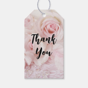 Vintag Pink Roses Elegant Bouquet Vielen Dank Geschenkanhänger