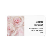 Vintag Pink Roses Elegante Bouquet Adressaufkleber (Vorne)