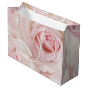 Vintag Pink Roses Elegante Bouquet Große Geschenktüte