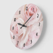 Vintag Pink Roses Elegante Bouquet Große Wanduhr (Winkel)