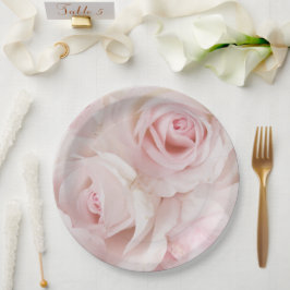 Vintag Pink Roses Elegante Bouquet Pappteller