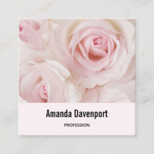 Vintag Pink Roses Elegante Bouquet Quadratische Visitenkarte