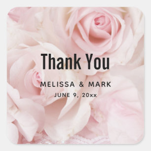 Vintag Pink Roses Elegante Bouquet Quadratischer Aufkleber