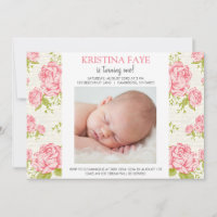 Vintag Pink Roses Foto Geburtstagsparty Einladung