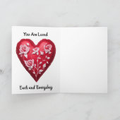 Vintag Pink Roses Valentine's Day Heart Card Karte (Innenseite)