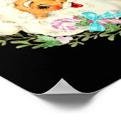 Vintag Pink Santa Claus Pink Weihnachtsdesign Poster (Ecke)