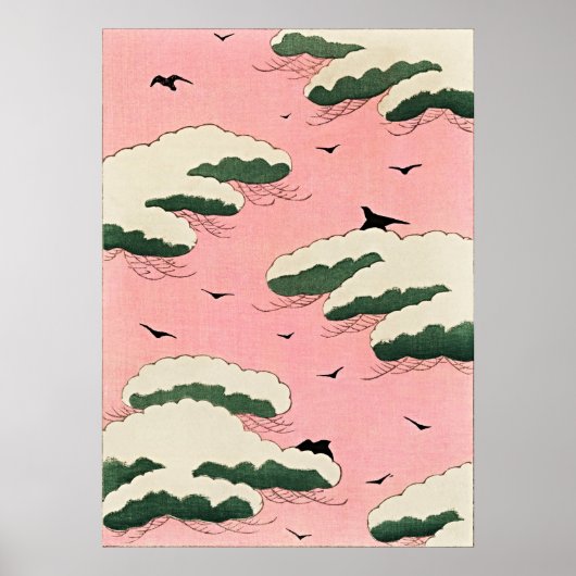 Vintag Pink Sky - Japanisch Retro Serenity Poster (Vorne)