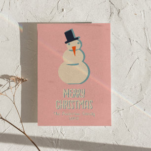 Vintag Pink Snowman Weihnachten Weihnachten Non-Fo