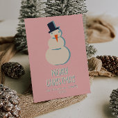 Vintag Pink Snowman Weihnachten Weihnachten Non-Fo