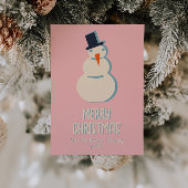 Vintag Pink Snowman Weihnachten Weihnachten Non-Fo