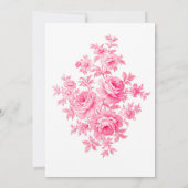 Vintag Pink Toile Blume Bridesmaids Luncheon Einladung (Rückseite)