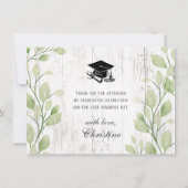 Vintag Pink Truck Greenery Rustikaler Abschluss Dankeskarte (Rückseite)