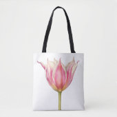 Vintag Pink Tulip Tote Bag Tasche (Vorderseite)