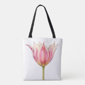 Vintag Pink Tulip Tote Bag Tasche (Rückseite)