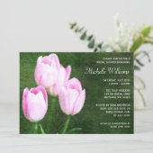 Vintag Pink Tulips Brautparty Einladung (Stehend Vorderseite)