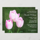 Vintag Pink Tulips Brautparty Einladung (Vorne/Hinten)