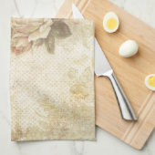 Vintag Pink und Elfenbeinküche Rose Handtuch (Viertel Falte)