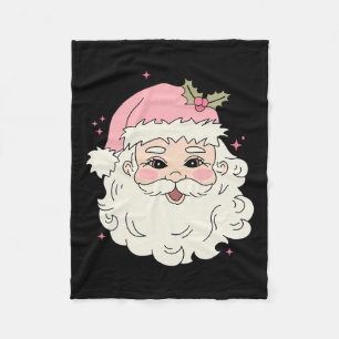 Vintag Pink Weihnachten Weihnachtsmann Merry Xmas  Fleecedecke
