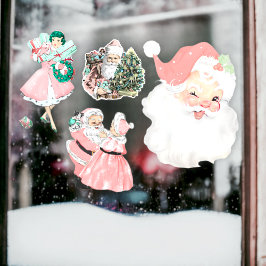 Vintag Pink Weihnachtsdekor Fensterklammern 4pc Se Fensteraufkleber