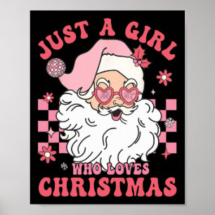 Vintag Pink Weihnachtsmann Weihnachten Weihnachten Poster