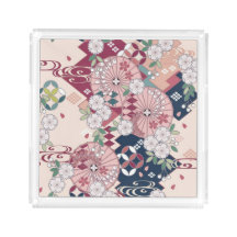 Vintag Pink White Japanisch Kimono Blume