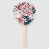 Vintag Pink White Japanisch Kimono Blume Fächer (Rückseite)