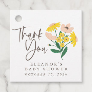 Vintag Pink Yellow Floral Custom Baby Vielen Dank Geschenkanhänger