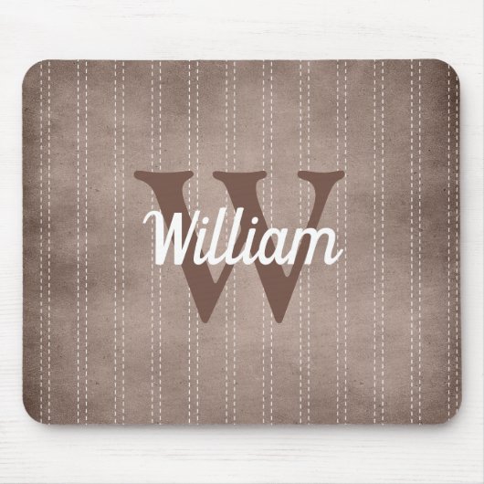 Vintag Pinstripe Retro Monogramm Mousepad (Vorne)