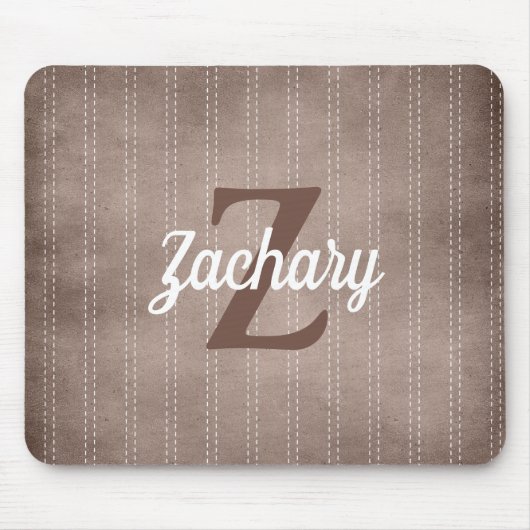 Vintag Pinstripe Retro Monogramm Mousepad (Vorne)