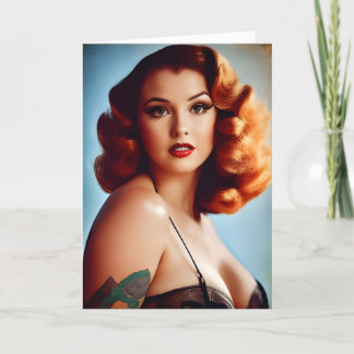 Vintag Pinup Birthday Karte