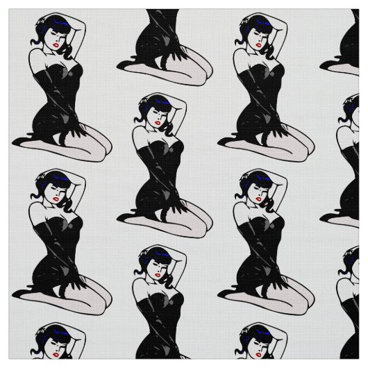 Vintag PINUP FRAU MOTIF Stoff (Muster)