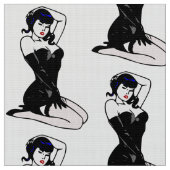 Vintag PINUP FRAU MOTIF Stoff (Nahaufnahme)