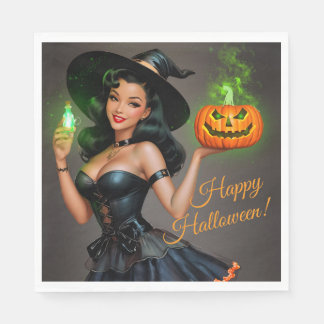 Vintag Pinup Halloween Napkins Serviette